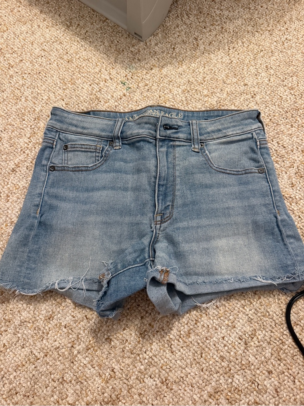 American Eagle Outfitters Light Blue Distressed Denim Cutoff Shorts